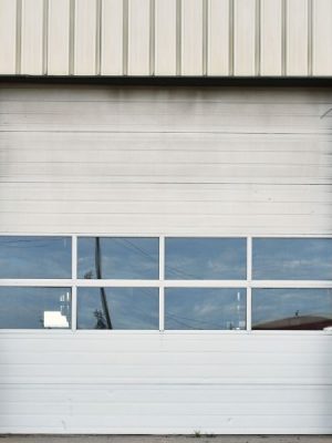Industrial overhead door at a manufacturing facility